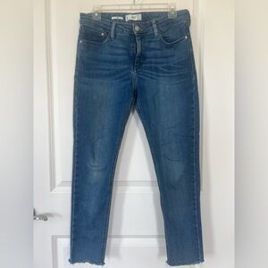 Mango Blue Cropped ISA Ankle Jeans with Classic Wash